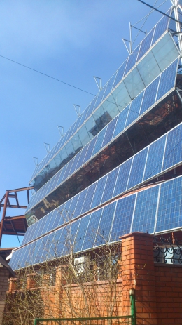 Фасадная сетевая солнечная станция 27 кВт